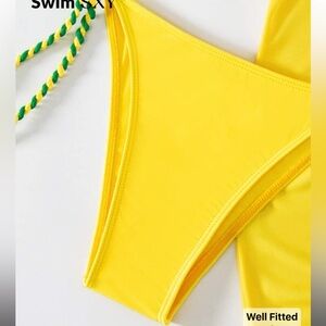 Bright Yellow Tie Side Bikini Bottom